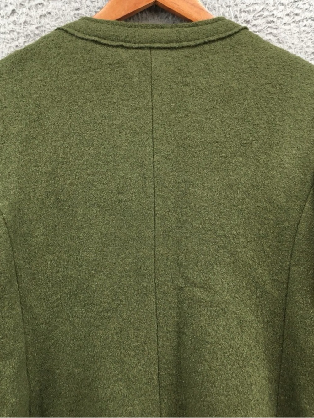 EUC CHICO’S Deep Olive Boiled Wool Blazer or Jacket Depending on Occasion, GREAT - Picture 16 of 16
